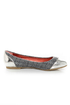 Promise Montreal Grey Sparkle Tweed Cap-Toe Flats