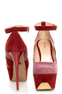 Promise Trustie Wine Red and Pink Color Block Platform Heels