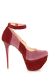 Promise Trustie Wine Red and Pink Color Block Platform Heels
