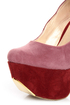 Promise Trustie Wine Red and Pink Color Block Platform Heels