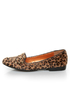 Promise Zadina Leopard Pony Fur Studded Smoking Slipper Flats