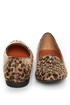 Promise Zadina Leopard Pony Fur Studded Smoking Slipper Flats