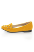 Promise Zadina Mustard Suede Studded Smoking Slipper Flats