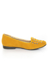 Promise Zadina Mustard Suede Studded Smoking Slipper Flats