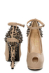 Privileged Arrow Tan Spiked and \\\\\\\\\\\\\\\'Stoned Platform Pumps