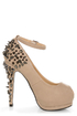 Privileged Arrow Tan Spiked and \\\\\\\\\\\\\\\'Stoned Platform Pumps