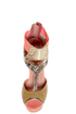 Privileged Blithe Coral and Tan Texture Block Heelless Platforms