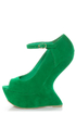 Privileged Dexter Green Peep Toe Heelless Platforms