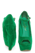 Privileged Dexter Green Peep Toe Heelless Platforms
