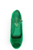 Privileged Dexter Green Peep Toe Heelless Platforms