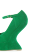 Privileged Dexter Green Peep Toe Heelless Platforms