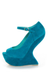 Privileged Dexter Teal Peep Toe Heelless Platforms