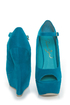 Privileged Dexter Teal Peep Toe Heelless Platforms