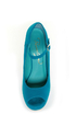 Privileged Dexter Teal Peep Toe Heelless Platforms