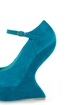 Privileged Dexter Teal Peep Toe Heelless Platforms