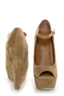 Privileged Dexter Tan Peep Toe Heelless Platforms