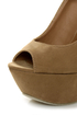 Privileged Dexter Tan Peep Toe Heelless Platforms