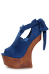 Privileged Ferra Royal Blue Tie-Back Shootie Heelless Platforms