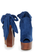 Privileged Ferra Royal Blue Tie-Back Shootie Heelless Platforms