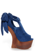 Privileged Ferra Royal Blue Tie-Back Shootie Heelless Platforms