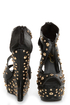 Privileged Karvis Black Studded Heelless Platforms