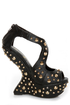 Privileged Karvis Black Studded Heelless Platforms