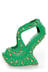 Privileged Karvis Green Studded Heelless Platforms