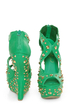 Privileged Karvis Green Studded Heelless Platforms