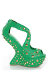 Privileged Karvis Green Studded Heelless Platforms