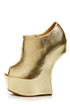 Privileged Keaton Gold Metallic Shootie Heelless Platforms