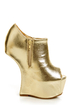 Privileged Keaton Gold Metallic Shootie Heelless Platforms