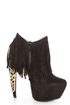 Privileged Lolla Black Fringe and Filigree Platform Booties