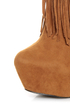 Privileged Lolla Chestnut Fringe and Filigree Platform Booties