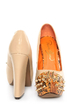 Privileged Lux Beige Spiked Cap-Toe Platform Heels