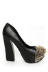 Privileged Lux Black Spiked Cap-Toe Platform Heels