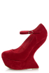 Privileged Monster Red Ankle Strap Heelless Platforms