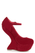 Privileged Monster Red Ankle Strap Heelless Platforms