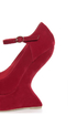 Privileged Monster Red Ankle Strap Heelless Platforms