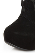 Privileged Nissa Black Lace-Up Fringe Wedge Booties