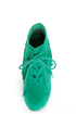 Privileged Nissa Green Lace-Up Fringe Wedge Booties