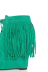 Privileged Nissa Green Lace-Up Fringe Wedge Booties