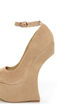 Privileged Riio Taupe Closed Toe Heelless Platforms