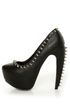 Privileged Rockstar Black Spiked Platform Pumps