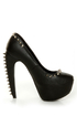 Privileged Rockstar Black Spiked Platform Pumps