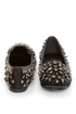Privileged Sage Black Satin Studded Smoking Slipper Flats