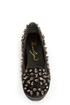 Privileged Sage Black Satin Studded Smoking Slipper Flats
