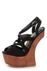 Privileged Sherman Black Strappy Heelless Platforms