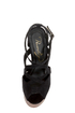 Privileged Sherman Black Strappy Heelless Platforms