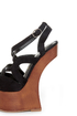 Privileged Sherman Black Strappy Heelless Platforms
