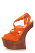 Privileged Sherman Orange Strappy Heelless Platforms